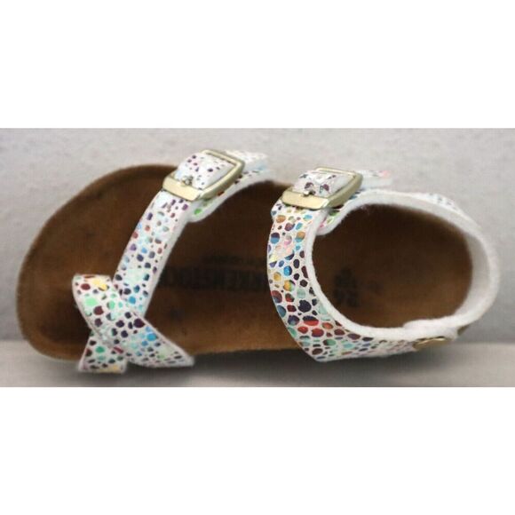 Birkenstock  Girls' Sz 24 US 6-6.5 White Taormina Mosaic Sandals - Picture 5 of 11